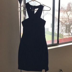 Black dress with gold zipper - Express